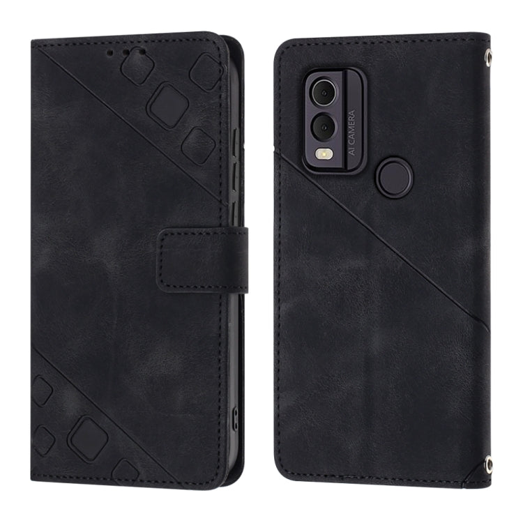 For Nokia C22 Skin-feel Embossed Leather Phone Case