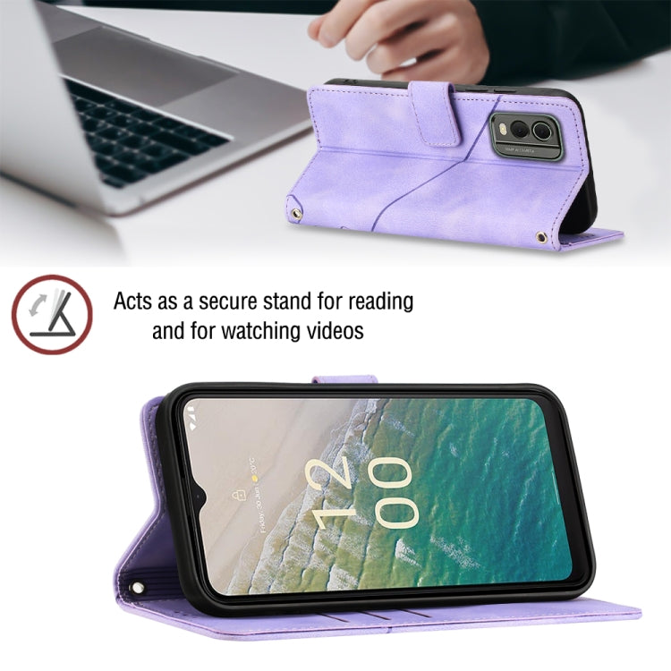 For Nokia C32 Skin-feel Embossed Leather Phone Case