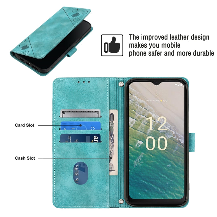 For Nokia C32 Skin-feel Embossed Leather Phone Case
