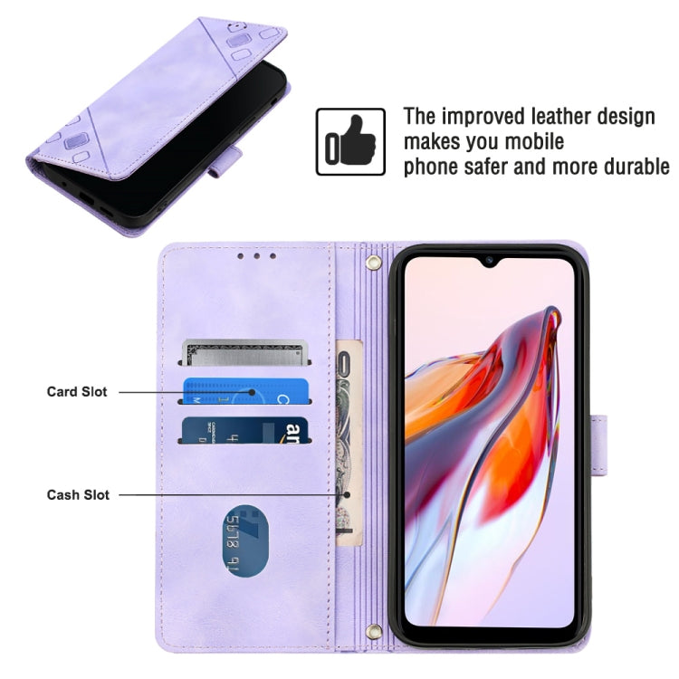 For Xiaomi Poco C55 / Redmi 12C / 11A Skin-feel Embossed Leather Phone Case