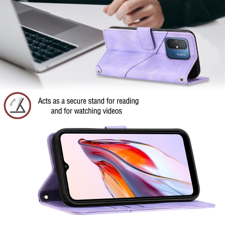 For Xiaomi Poco C55 / Redmi 12C / 11A Skin-feel Embossed Leather Phone Case