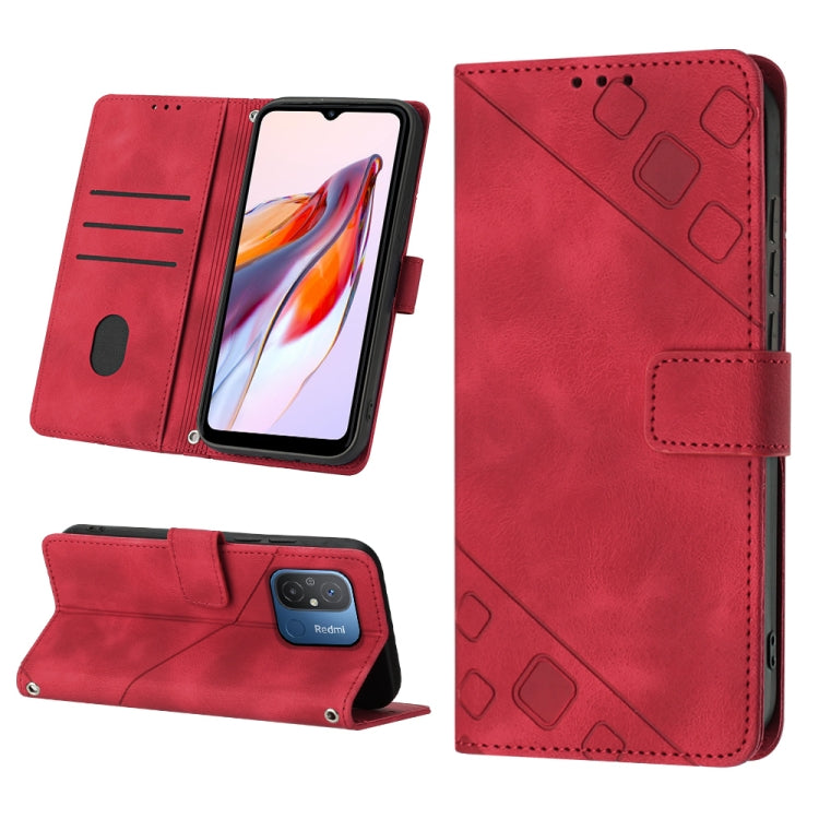 For Xiaomi Poco C55 / Redmi 12C / 11A Skin-feel Embossed Leather Phone Case