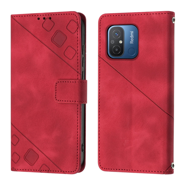 For Xiaomi Poco C55 / Redmi 12C / 11A Skin-feel Embossed Leather Phone Case
