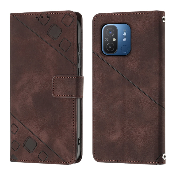 For Xiaomi Poco C55 / Redmi 12C / 11A Skin-feel Embossed Leather Phone Case
