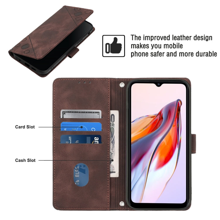 For Xiaomi Poco C55 / Redmi 12C / 11A Skin-feel Embossed Leather Phone Case