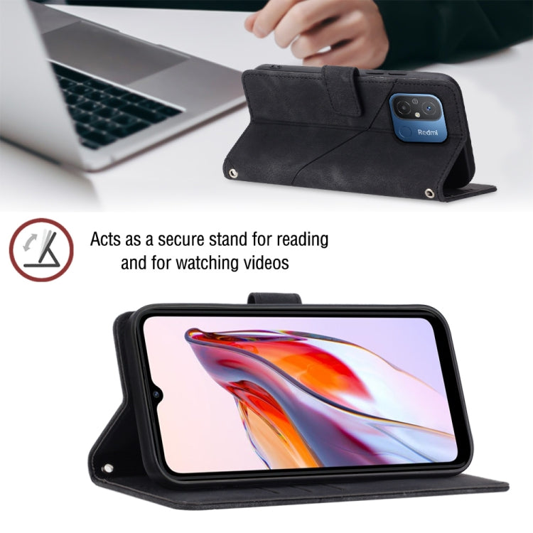 For Xiaomi Poco C55 / Redmi 12C / 11A Skin-feel Embossed Leather Phone Case