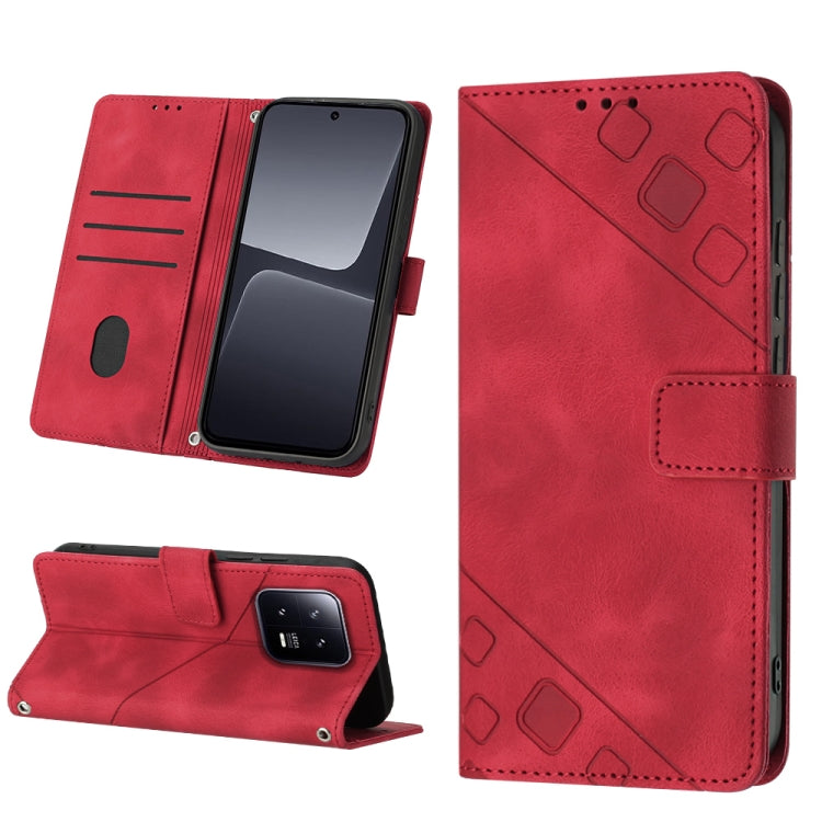 For Xiaomi 13 Skin-feel Embossed Leather Phone Case