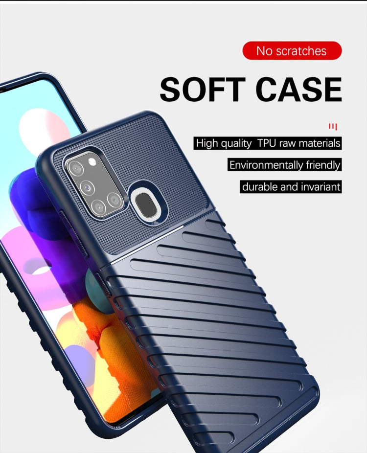 For Samsung Galaxy A21S Thunderbolt Shockproof TPU Protective Soft Case(Green)