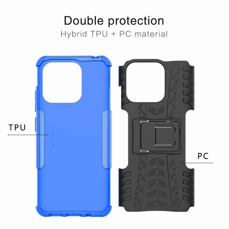 For Xiaomi Poco C55 Tire Texture TPU + PC Phone Case with Holder