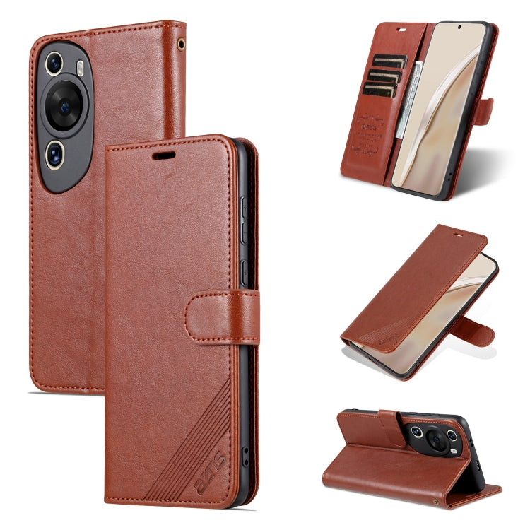 For Huawei P60 Art AZNS Sheepskin Texture Flip Leather Phone Case