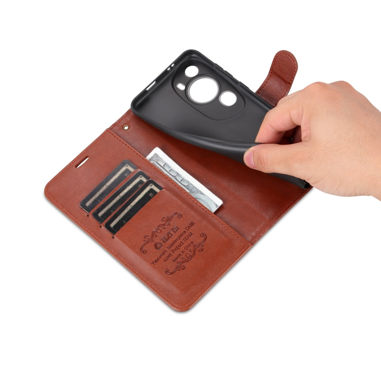 For Huawei P60 Art AZNS Sheepskin Texture Flip Leather Phone Case