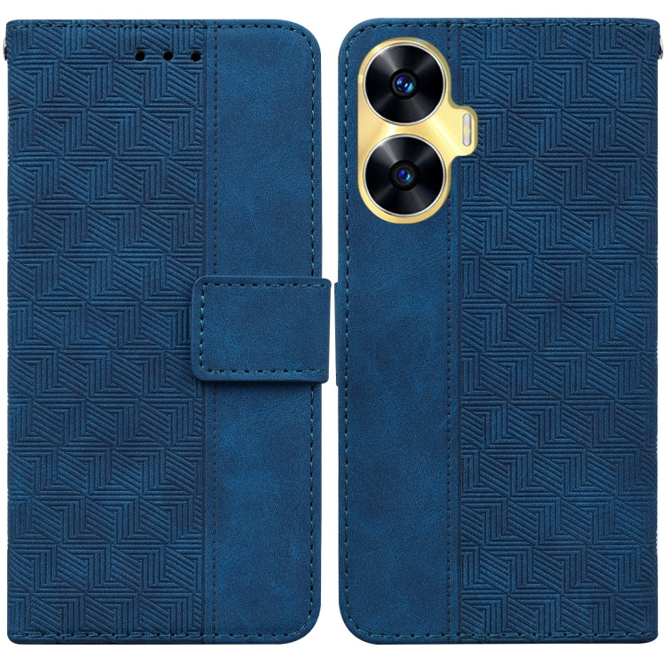 For Realme C55 Geometric Embossed Leather Phone Case