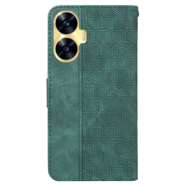 For Realme C55 Geometric Embossed Leather Phone Case