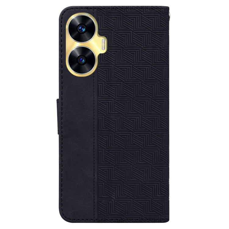 For Realme C55 Geometric Embossed Leather Phone Case