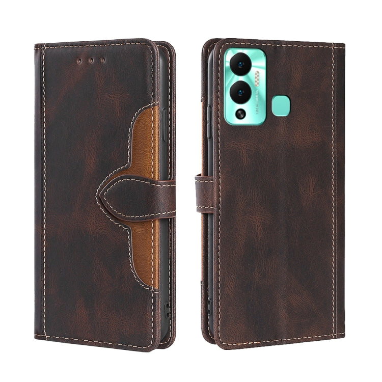 For Infinix Hot 12 Play Skin Feel Magnetic Buckle Leather Phone Case