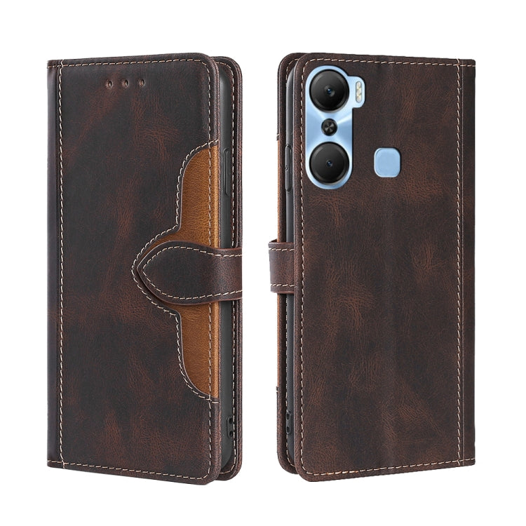 For Infinix Hot 12 Pro Skin Feel Magnetic Buckle Leather Phone Case