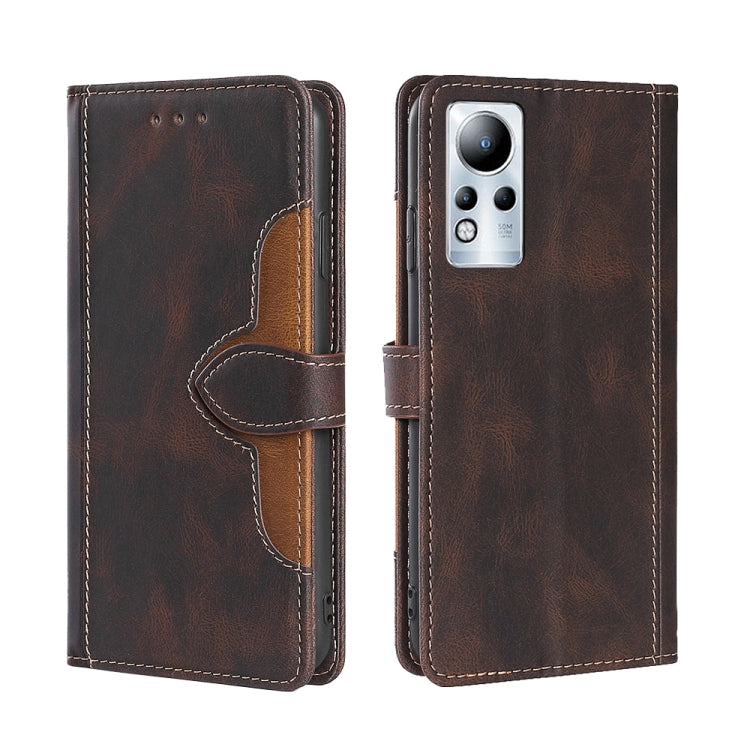For Infinix Note 11 Skin Feel Magnetic Buckle Leather Phone Case