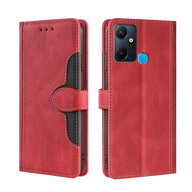For Infinix Smart 6 Plus Skin Feel Magnetic Buckle Leather Phone Case