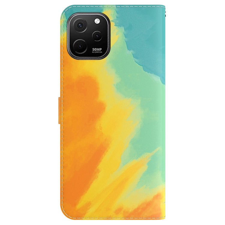 For Huawei nova Y61 / Enjoy 50z Watercolor Pattern Flip Leather Phone Case