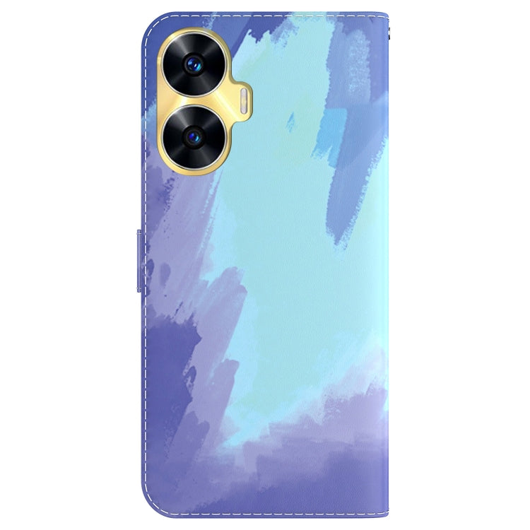 For Realme C55 Watercolor Pattern Flip Leather Phone Case
