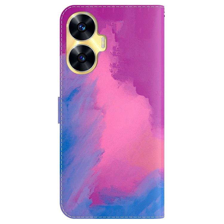 For Realme C55 Watercolor Pattern Flip Leather Phone Case