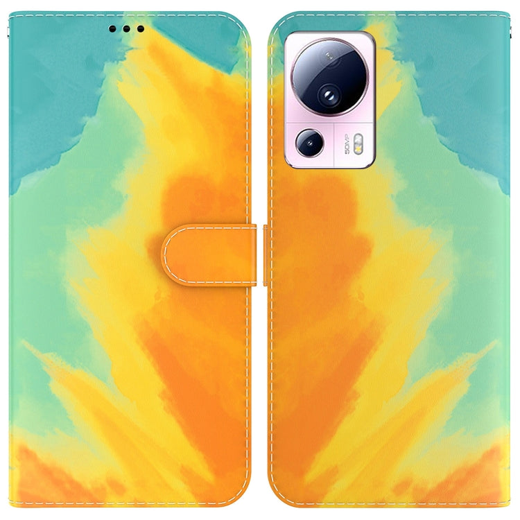For Xiaomi 13 Lite / Civi 2 Watercolor Pattern Flip Leather Phone Case