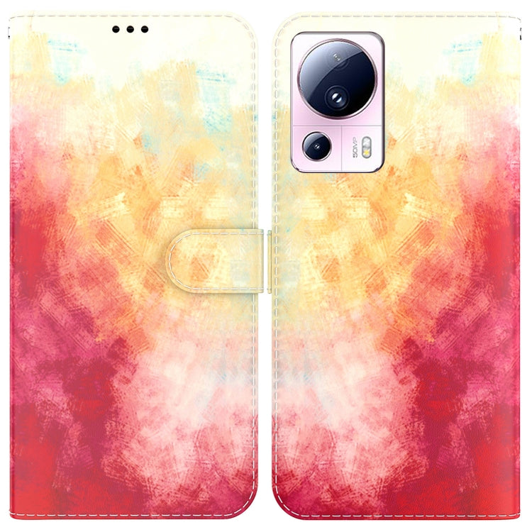 For Xiaomi 13 Lite / Civi 2 Watercolor Pattern Flip Leather Phone Case