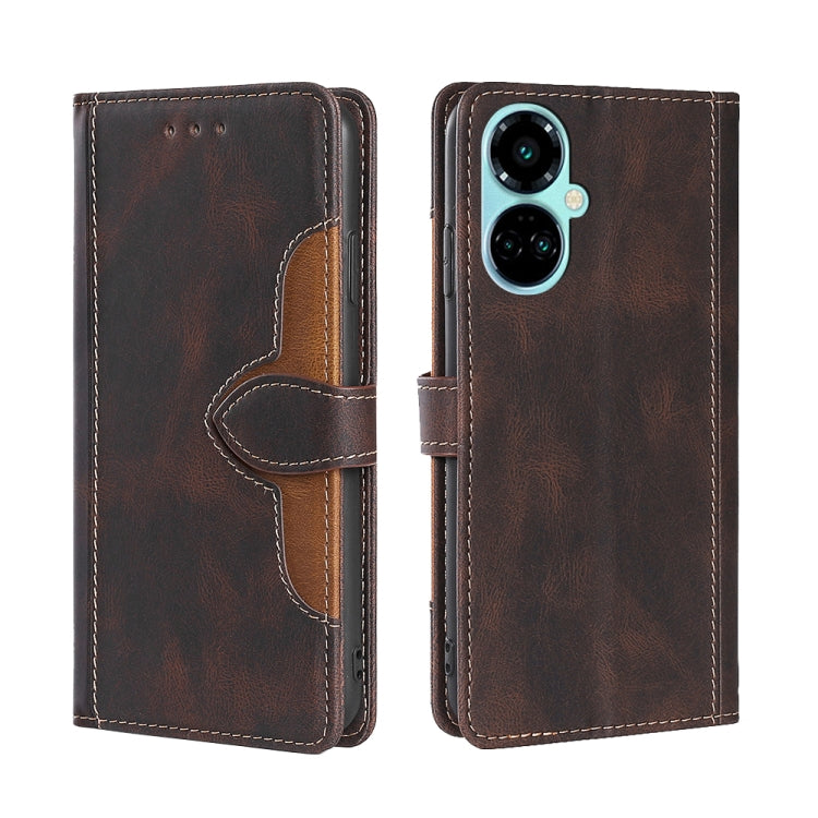 For Tecno Camon 19 / 19 Pro Skin Feel Magnetic Buckle Leather Phone Case