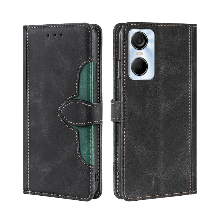 For Tecno Pop 6 Pro Skin Feel Magnetic Buckle Leather Phone Case