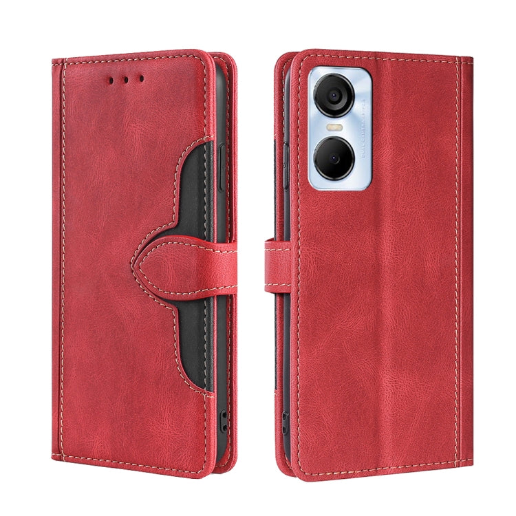 For Tecno Pop 6 Pro Skin Feel Magnetic Buckle Leather Phone Case