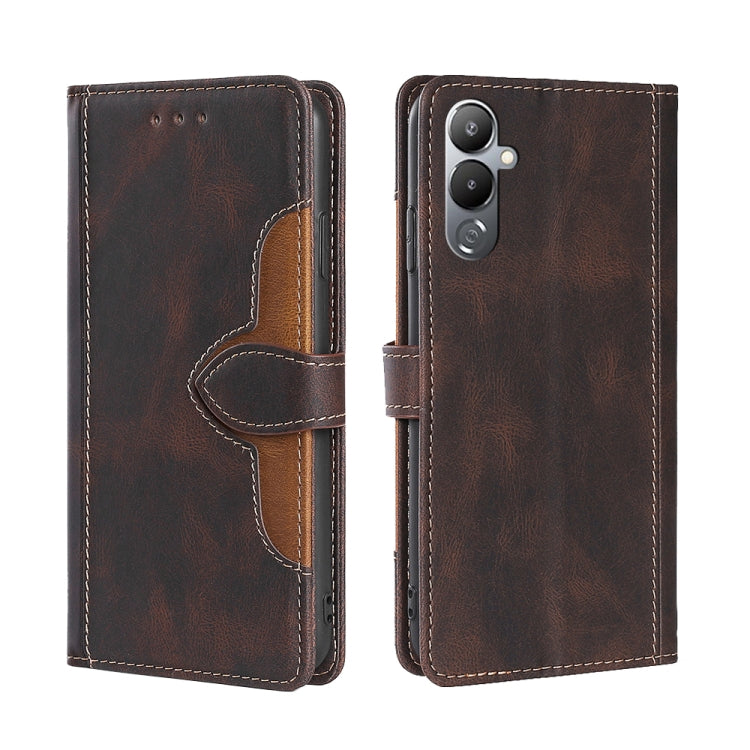 For Tecno Pova 4 Skin Feel Magnetic Buckle Leather Phone Case