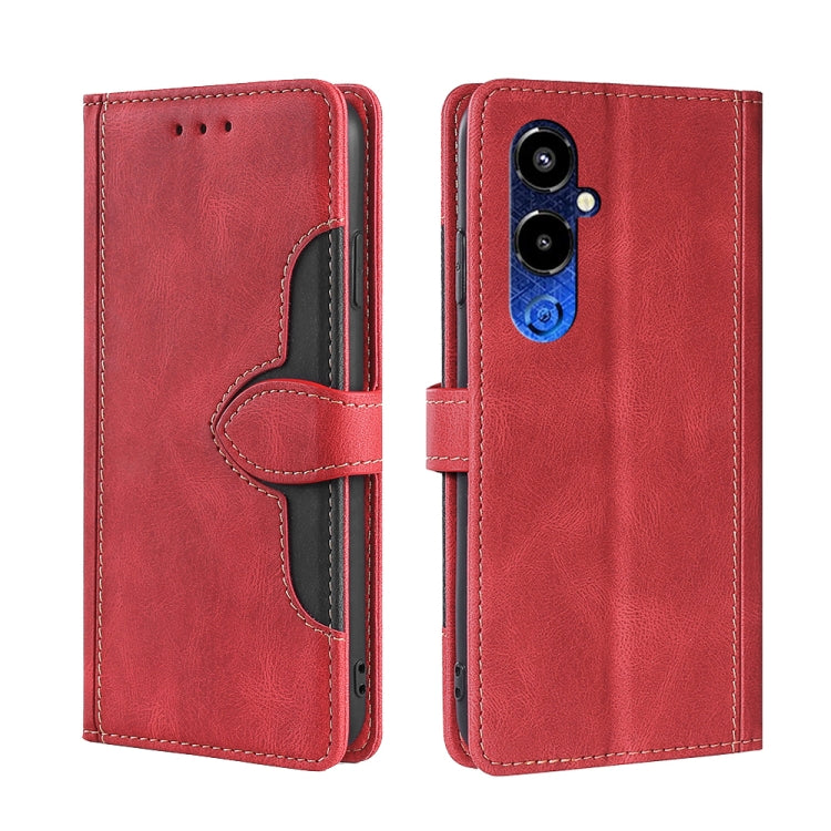 For Tecno Pova 4 Pro Skin Feel Magnetic Buckle Leather Phone Case