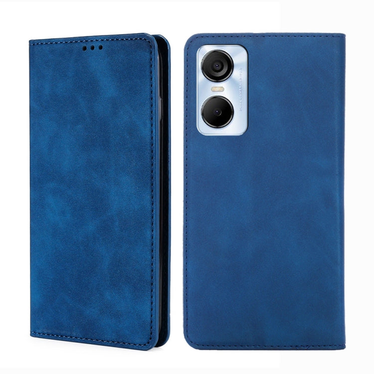 For Tecno Pop 6 Pro Skin Feel Magnetic Horizontal Flip Leather Phone Case