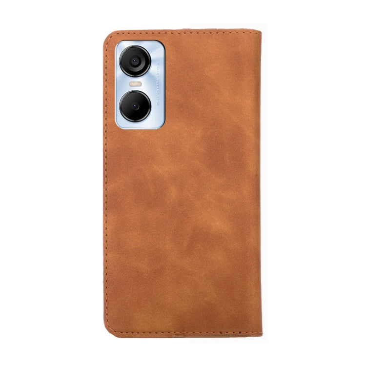 For Tecno Pop 6 Pro Skin Feel Magnetic Horizontal Flip Leather Phone Case