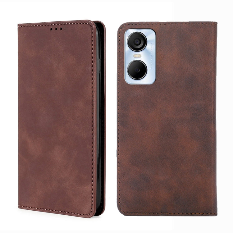 For Tecno Pop 6 Pro Skin Feel Magnetic Horizontal Flip Leather Phone Case