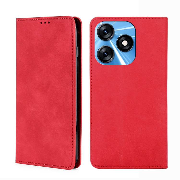For Tecno Spark 10 4G Skin Feel Magnetic Horizontal Flip Leather Phone Case