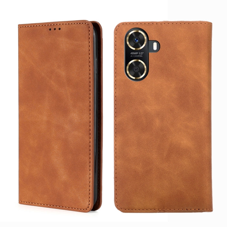 For Huawei Enjoy 60 Skin Feel Magnetic Horizontal Flip Leather Phone Case