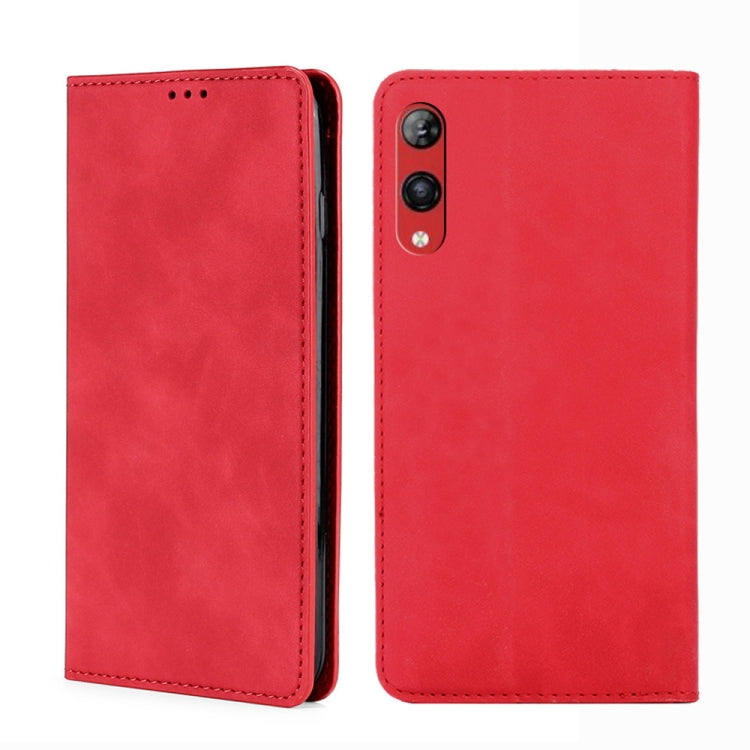 For Rakuten Hand 4G Skin Feel Magnetic Horizontal Flip Leather Phone Case