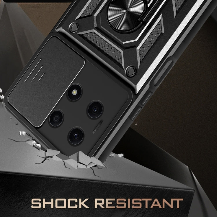 For Honor X8a 4G Sliding Camera Cover Design TPU + PC Phone Case