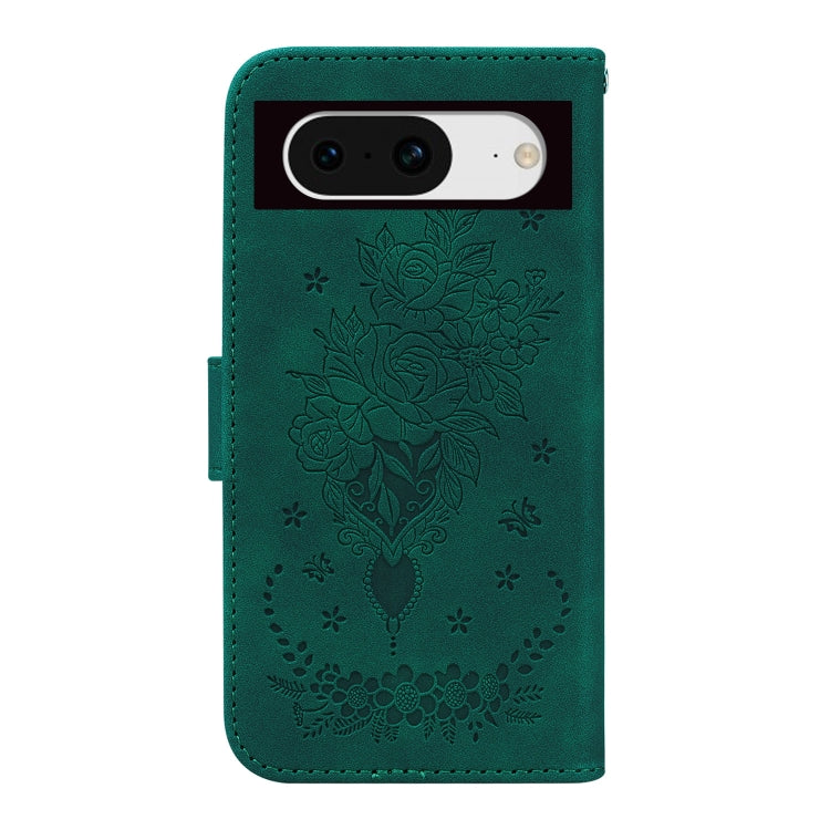 For Google Pixel 8 Butterfly Rose Embossed Leather Phone Case