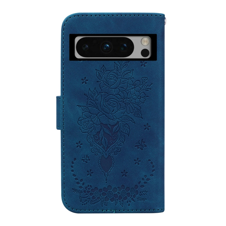 For Google Pixel 8 Pro Butterfly Rose Embossed Leather Phone Case