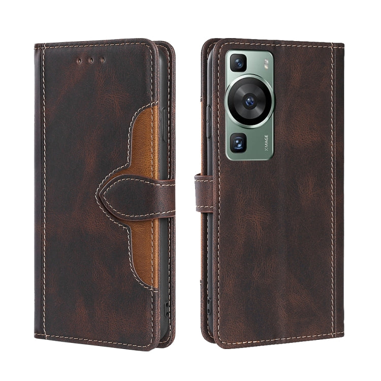 For Huawei P60 / P60 Pro Skin Feel Magnetic Buckle Leather Phone Case