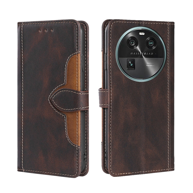 For OPPO Find X6 5G Skin Feel Magnetic Buckle Leather Phone Case