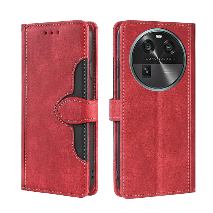 For OPPO Find X6 5G Skin Feel Magnetic Buckle Leather Phone Case