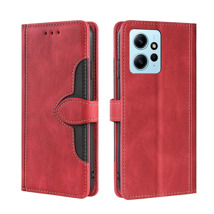 For Xiaomi Redmi Note 12 4G Global Skin Feel Magnetic Buckle Leather Phone Case