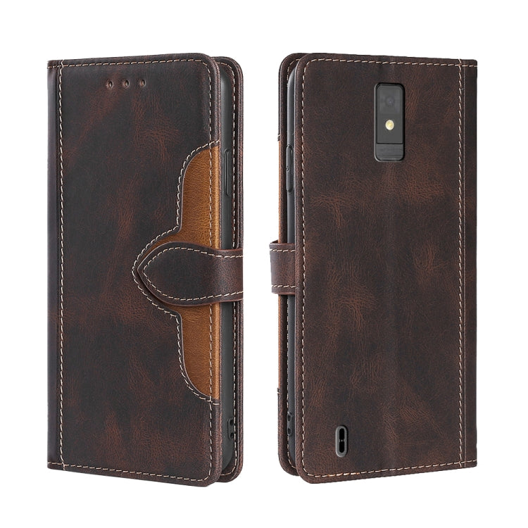 For ZTE Blade A32 Skin Feel Magnetic Buckle Leather Phone Case