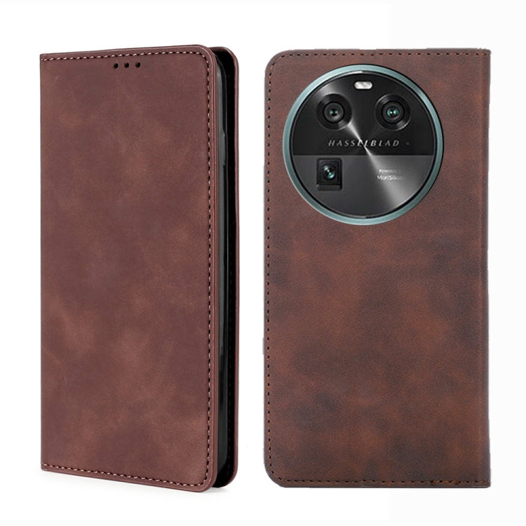 For OPPO Find X6 5G Skin Feel Magnetic Horizontal Flip Leather Phone Case