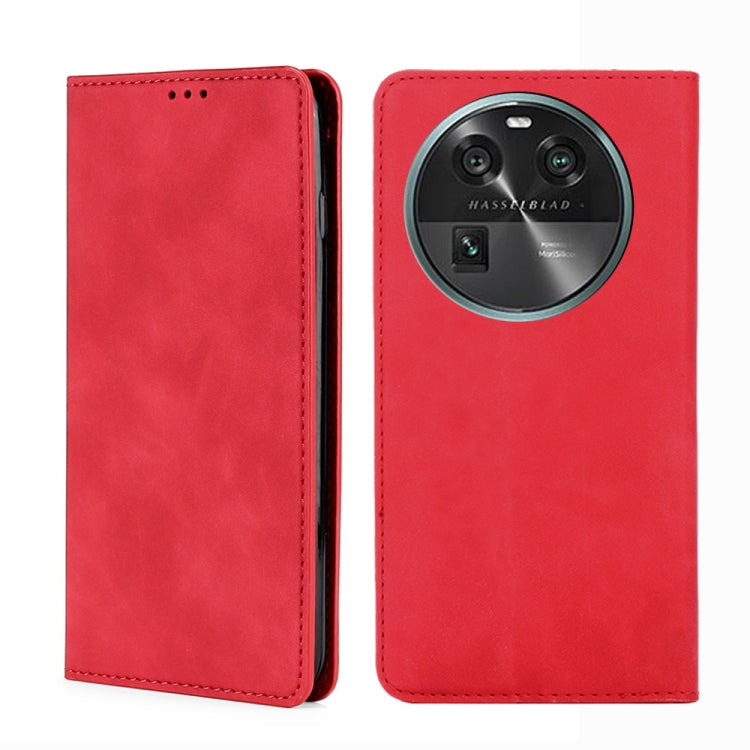 For OPPO Find X6 5G Skin Feel Magnetic Horizontal Flip Leather Phone Case