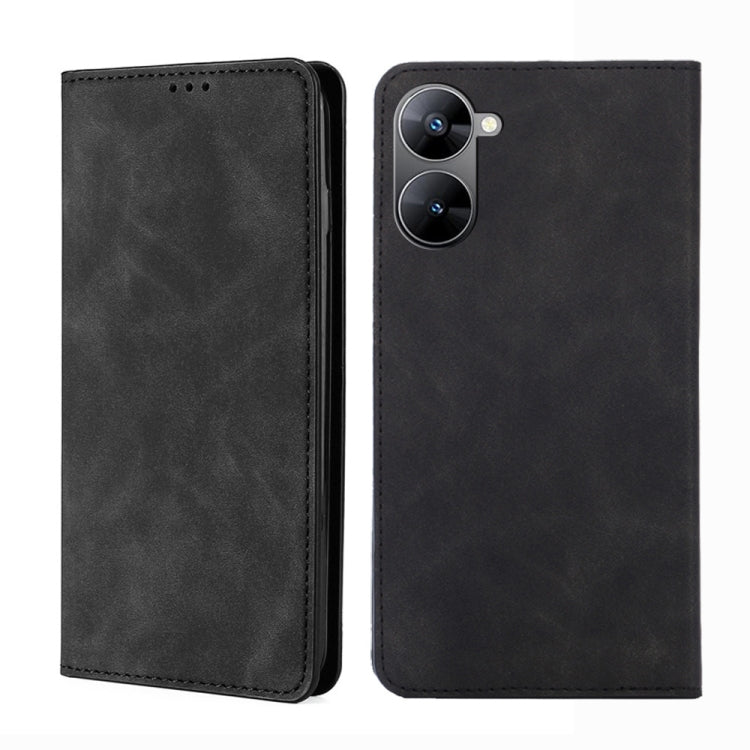 For Realme V30 5G / V30t Skin Feel Magnetic Horizontal Flip Leather Phone Case