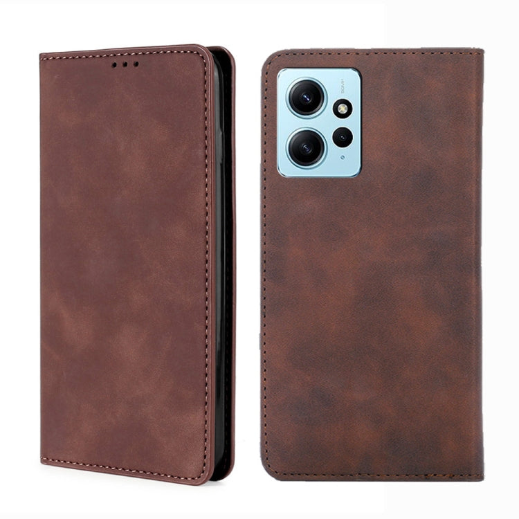 For Xiaomi Redmi Note 12 4G Global Skin Feel Magnetic Horizontal Flip Leather Phone Case